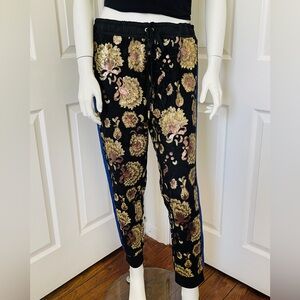 Juicy Couture Pitch Black Embellished Lace Pant Size Large NWT